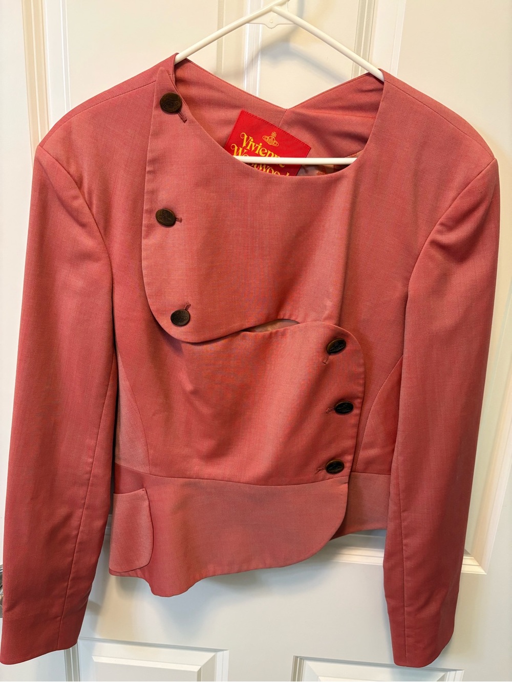 Vivienne Westwood Dusty Rose Asymmetric Button Blazer